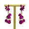 Chunky Stainless Steel Gold Clip On Earrings Ladies Red Opal Earrings